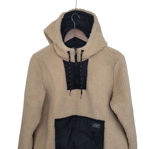Eddie Bauer Chilali Hooded Fleece Anorak Pullover Jacket Womens Size L Oatmeal - Picture 9 of 9